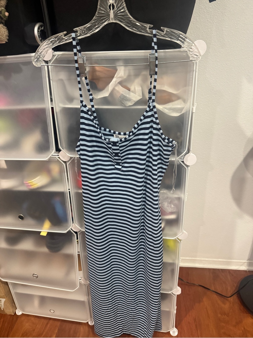 Blue striped maxi dress - never worn